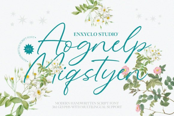 Aognelp Miqstyen: A Modern Script Font for Web Design