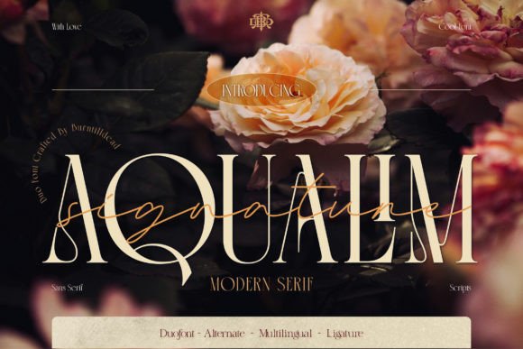 Aqualim Signature: The Elegant Serif-Script Duo for Luxury Crafts